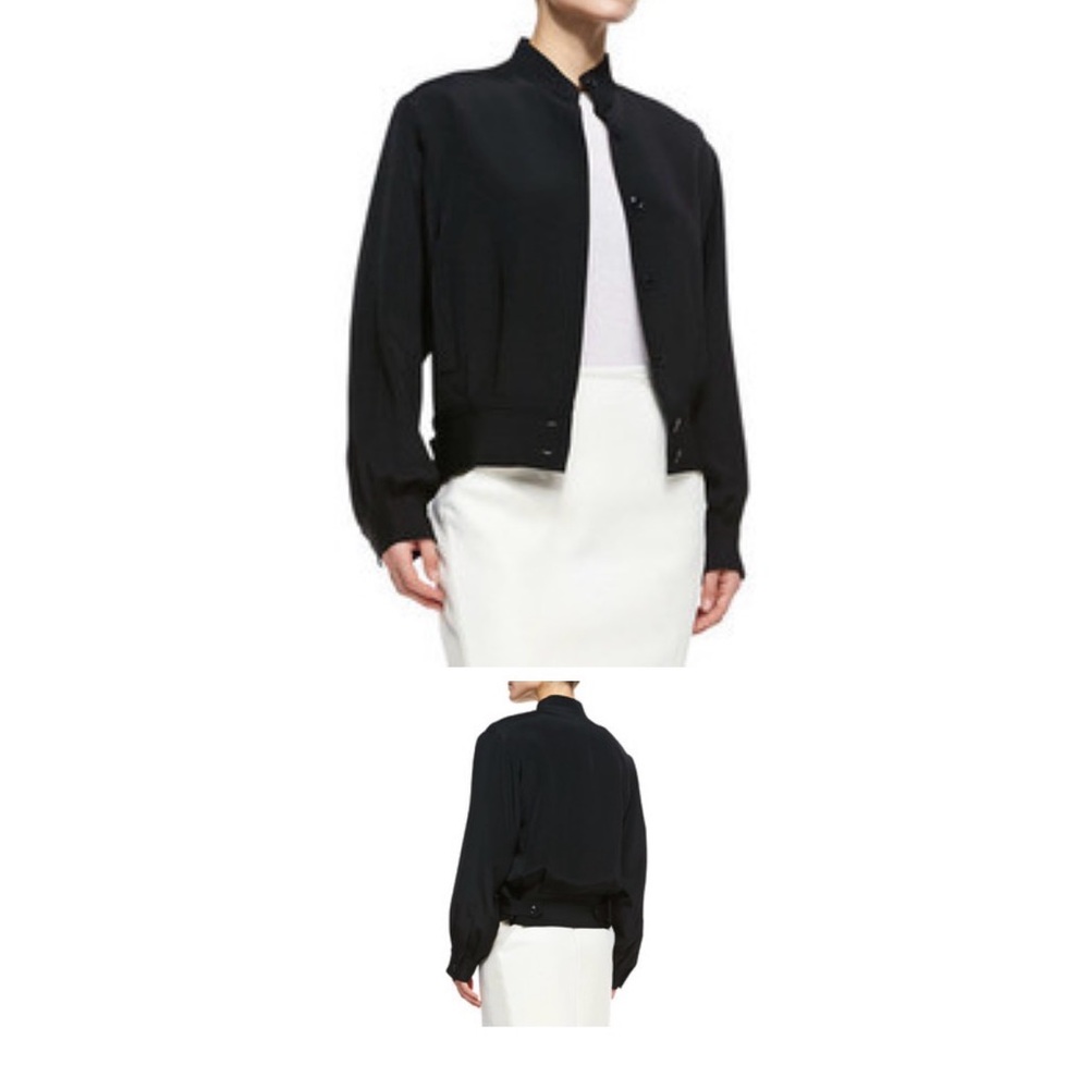 Tamara Mellon Classic Black Bomber Jacket
